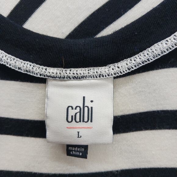 Tank Top Size L Striped Black White Knit Nautical Preppy Sailorcore Cruise Retro - Picture 13 of 13